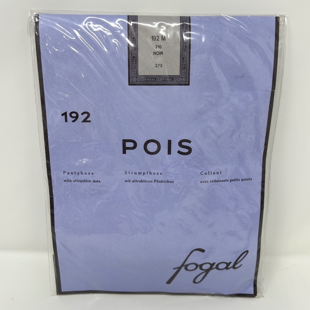 Fogal 192 Pois Sheer Polka Dot Pantyhose Noir Black Size Medium Made in Italy